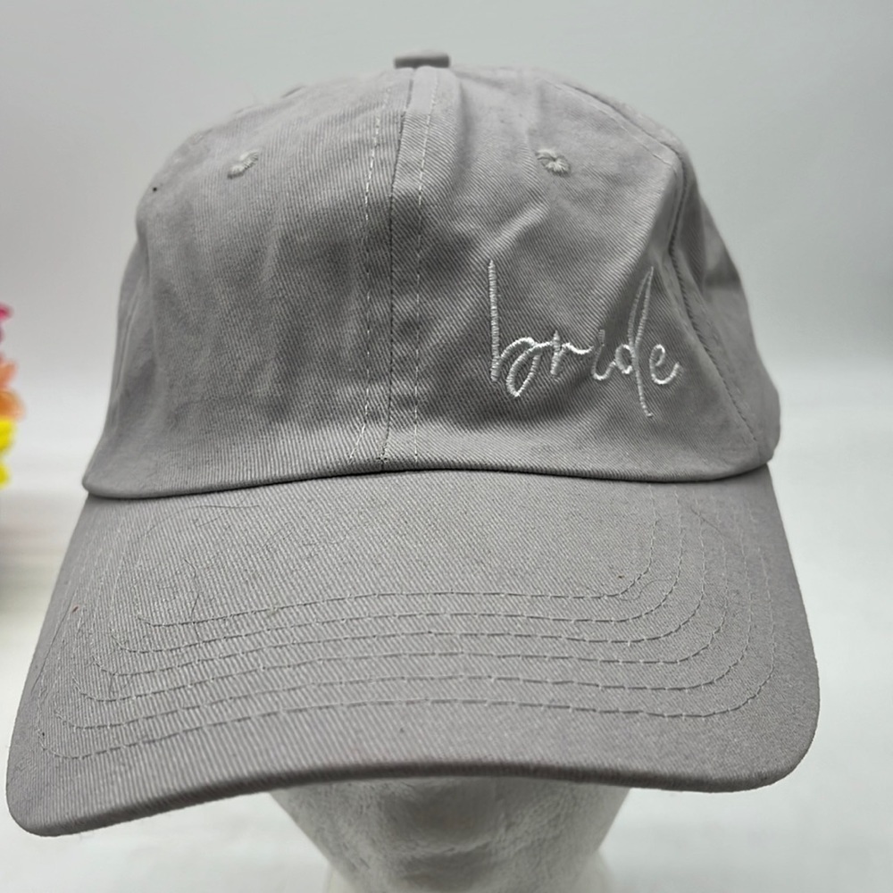Gray Bride Baseball Hat by The Ring Boxes Adjsutable HT3257A